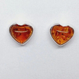 Náušnice Jantarové malé srdíčko